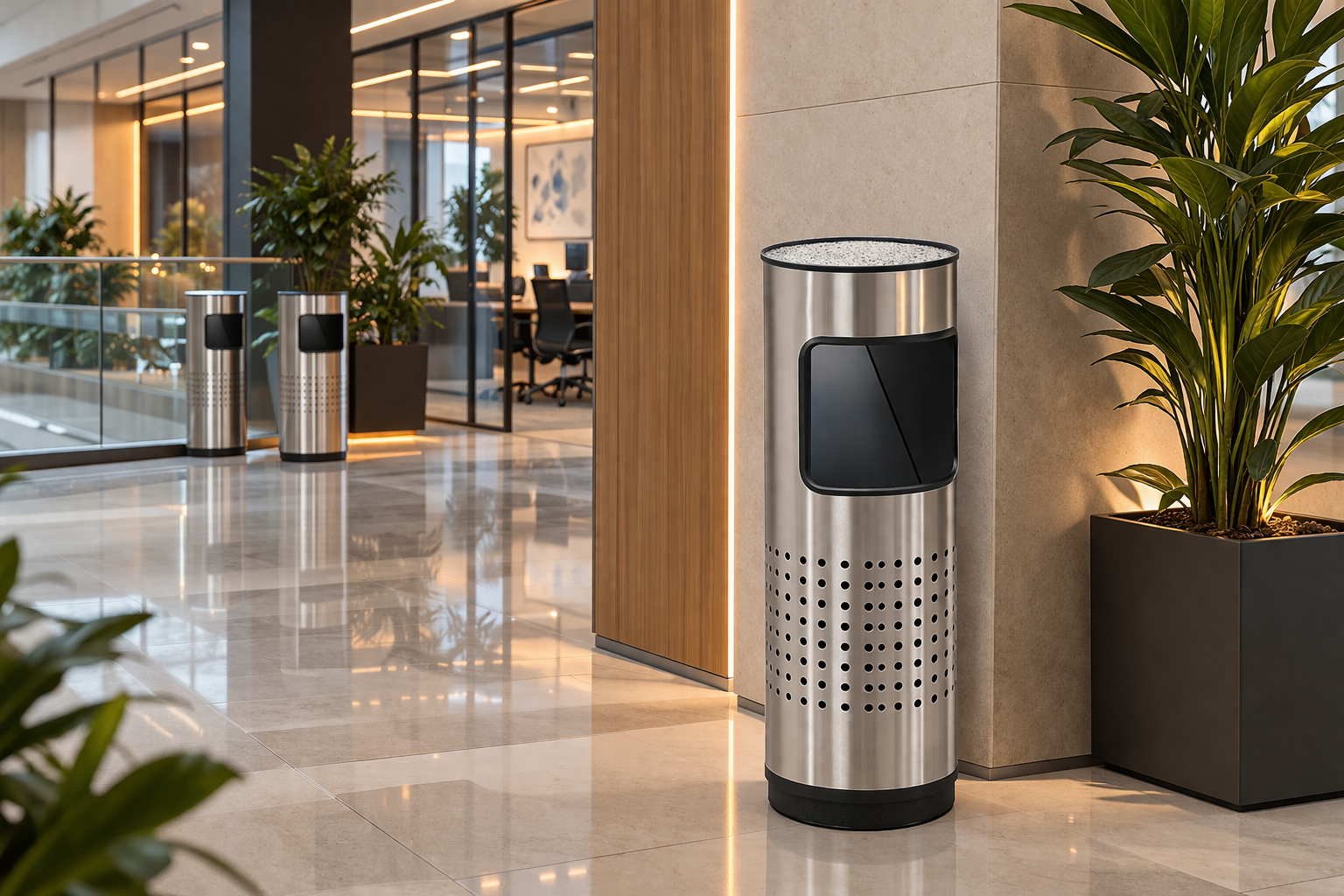 Botes de basura para interiores y exteriores